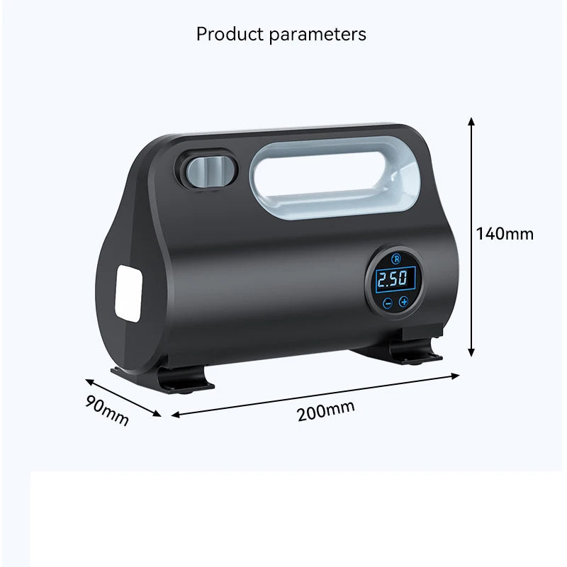 EasyCar™ Car Electric Air Tyre Compressor Tire Inflator LED Digital Air Pump 12V Mini Portable Air Compressor For Car Motorcycles Bicycle