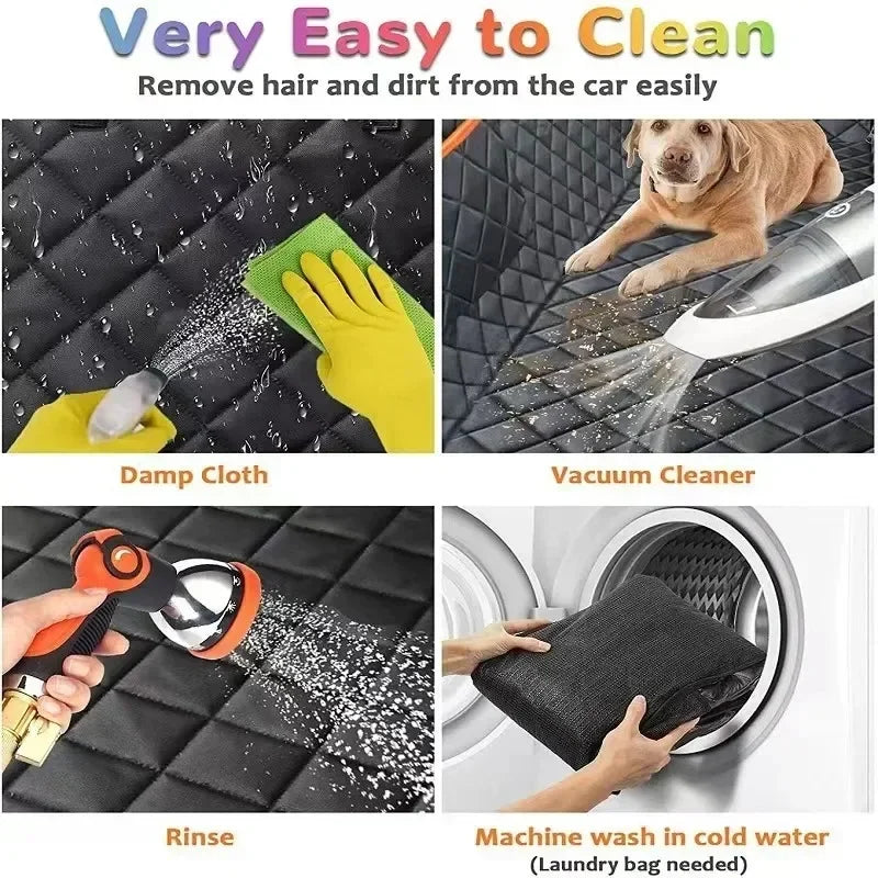 EasyCar™ Back Seat Extender for Dogs-Supports Waterproof Dog Car Seat Cover Hard Bottom-Detachable Scratch Proof Nonslip Soft Hammock