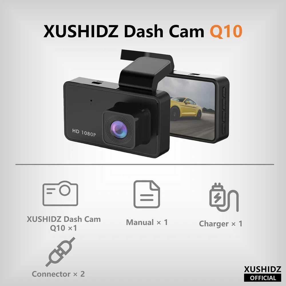 EasyCar™ XUSHIDZ Q10 1080P NEW Dash Cam Night Vision Car DVR Vehicle Recorder Car Camera G-sensor HDR DVR  Loop Recording Dashcam