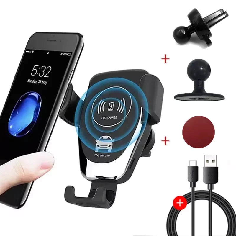 EasyCar™ 30W Fast Wireless Chargers Car For iPhone 15 14 13 12 11 Pro XS Max XR Samsung Xiaomi Wireless Charging Phone Car Holder Charger